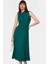 A Line Polyester Midi Elbise Degaje Yaka Krep Dokuma Astarlı Premium Kalite Modern Stil 3