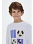 Panda Premium Çocuk Uzun Kollu T-Shirt - Beyaz 3