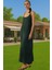 Şık Kadın Keten Maxi Elbise V Yaka Kolsuz Yazlık Rahat Kullanım Rahat Kullanım Modern Stil 2