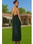Şık Kadın Keten Maxi Elbise V Yaka Kolsuz Yazlık Rahat Kullanım Rahat Kullanım Modern Stil 3