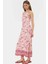Rahat Viskoz Maxi Elbise Çiçek Desenli A Kesim Halter Yaka Yazlık Seçkin Malzeme 1