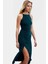 Esnek Maxi Elbise Halter Yaka Örme Kumaş Bodycon Midi Boy Rahat ve Şık Mükemmel Uyum 1