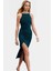 Esnek Maxi Elbise Halter Yaka Örme Kumaş Bodycon Midi Boy Rahat ve Şık Mükemmel Uyum 3