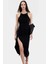 Esnek Maxi Elbise Halter Yaka Örme Kumaş Bodycon Midi Boy Rahat ve Şık Mükemmel Uyum 3
