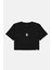 Yavru Imparator Penguen Crop Light-Weight T-Shirt - Siyah 1