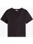 Kadın Slub Crop V-Yaka Kısa Kol T-Shirt - Siyah 5