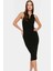 Yazlık Akrilik Midi Elbise Bodycon Kesim Polo Yaka Kemerli Konforlu Kaliteli Işçilik 1