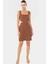 A Line Gabardin Mini Elbise Kolsuz Kare Yaka Cut Out Detay Pamuk Rahat Kullanım 1