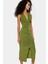 Midi Boy V Yaka Büzgü Detaylı Elbise Esnek Örme Kumaş Bodycon Kalıp 120 cm Uzunluk Premium Kalite 1