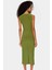 Midi Boy V Yaka Büzgü Detaylı Elbise Esnek Örme Kumaş Bodycon Kalıp 120 cm Uzunluk Premium Kalite 3