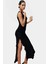 Bodycon Maxi Elbise Esnek Fırfırlı Kayık Yaka Yazlık Seçkin Malzeme Trend Tasarım 2