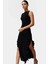 Bodycon Maxi Elbise Esnek Fırfırlı Kayık Yaka Yazlık Seçkin Malzeme Trend Tasarım 3