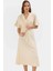 Nefes Alan Polyester Midi Elbise A Kesim V Yaka Kuşak Detayı Özenle Seçilmiş Rahat Kullanım 1