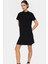 Şık Cep Detaylı Kadın Shift Mini Elbise Örme Krep Kumaş Rahat Günlük Modern Stil Kullanım 1