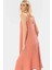 Polyester Aerobin Dokuma Midi Elbise V Yaka Shift Kalıp Modern Stil 1