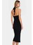 Esnek Örme Bodycon Elbise Midi Boy Boyundan Bağlamalı Yaz Için Mükemmel Konforlu Kesim 3