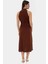 Rahat A Line Crinkle Dokuma Maxi Elbise Polyester Halter Yaka Kaliteli Işçilik Trend Tasarım 2
