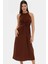 Rahat A Line Crinkle Dokuma Maxi Elbise Polyester Halter Yaka Kaliteli Işçilik Trend Tasarım 3