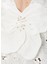 White Lace Dantel Boncuk Işlemeli Çiçek Aksesuarlı Kadın Kısa Abiye Elbise 5