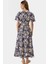 Rahat Kesim Çiçek Desenli Midi Elbise Viskoz Kumaştan Üretilmiştir Mükemmel Uyum 1