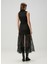 Siyah Organza Etekli Midi Elbise 4