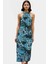 Astarlı Leopar Desenli Bodycon Maxi Elbise Şık ve Rahat Tasarım Boyundan Bağlamalı Yaka 3