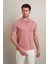 Pembe Regular Fit Düz 100% Pamuklu Polo Yaka Tişört 2