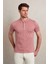 Pembe Regular Fit Düz 100% Pamuklu Polo Yaka Tişört 4