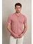 Pembe Regular Fit Düz 100% Pamuklu Polo Yaka Tişört 6