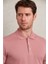 Pembe Regular Fit Düz 100% Pamuklu Polo Yaka Tişört 7