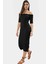 Bodycon Midi Elbise Carmen Yaka Renk Gofre Dokuma Örme Kumaş Uzun Ömürlü Rahat ve Şık 2
