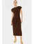 Rahat Triko Midi Elbise Dik Yaka Bodycon Günlük Stil Yüksek Kalite Dayanıklı Malzeme 3