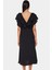 Polyester Aerobin Dokuma Elbise Midi Boy Volan Detay Lastikli Bel Profesyonel Görünüm 3