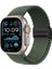 Apple Watch 10 46MM Için Ipeksi Dokunuş Saat Kordonu Hasır Örgülü Şık ve Sportif Kordon Koyuyeşil 1