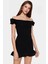 Dokuma Mini Elbise Bodycon Kalıp Balon Kollu Aerobin Vücudu Saran Rahat ve Şık 1