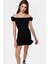 Dokuma Mini Elbise Bodycon Kalıp Balon Kollu Aerobin Vücudu Saran Rahat ve Şık 3