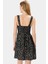 Çiçekli Agraflı Mini Elbise Viskoz Kumaş Skater Kalıp Yazlık Profesyonel Görünüm 2