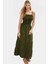 Yazlık Maxi Elbise Rahat Dokuma Kumaş Halter Yaka Gipeli Detay Dayanıklı Malzeme 1