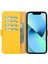 Apple iPhone 13 Pro Uyumlu Deri Cüzdanlı Kılıf Limon Sarı 1