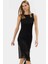 Örme Midi Elbise Bodycon Kesim Asimetrik Etek Fırfırlı Detay Yüksek Kalite Dayanıklı Malzeme 1