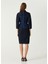 Lacivert Midi Patchwork Denim Elbise 5