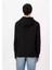 Erkek Kapüşonlu Baskı Logolu Sweatshirt - Siyah 2