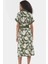 Dokuma Viskoz Gömlek Elbise Çiçek Desenli Midi Boy Trend Tasarım Rahat Kullanım Modern Stil 3