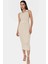 Kadın Triko Midi Elbise Kemerli Bodycon Slim Kalıp Günlük Kullanım Için 1