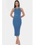 Kadın Triko Midi Elbise Kemerli Bodycon Slim Kalıp Günlük Kullanım Için 1
