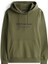 Erkek Kapüşonlu Baskı Logolu Sweatshirt - Haki 4