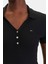 Kadın Polo Yaka Fit & Flare Kesim Fitilli Elbise - Siyah 5