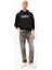 Erkek Regular Fit Kapüşonlu Grafik Logolu Sweatshirt - Siyah 2