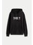 Erkek Regular Fit Kapüşonlu Grafik Logolu Sweatshirt - Siyah 4