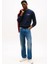 Erkek Regular Fit Baskı Logolu Pamuklu Sweatshirt - Lacivert 2